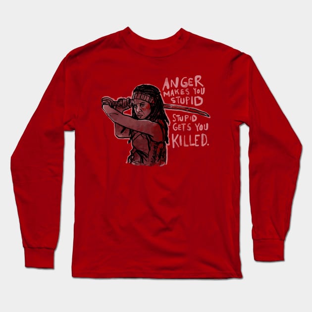 Stupid Gets You Killed Long Sleeve T-Shirt by TeesByTiia